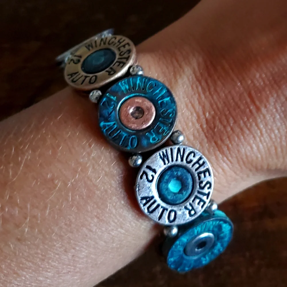 NEW! Shotgun Shell Multi Color Western Stretch Bullet Bracelet - Picture 3 of 4